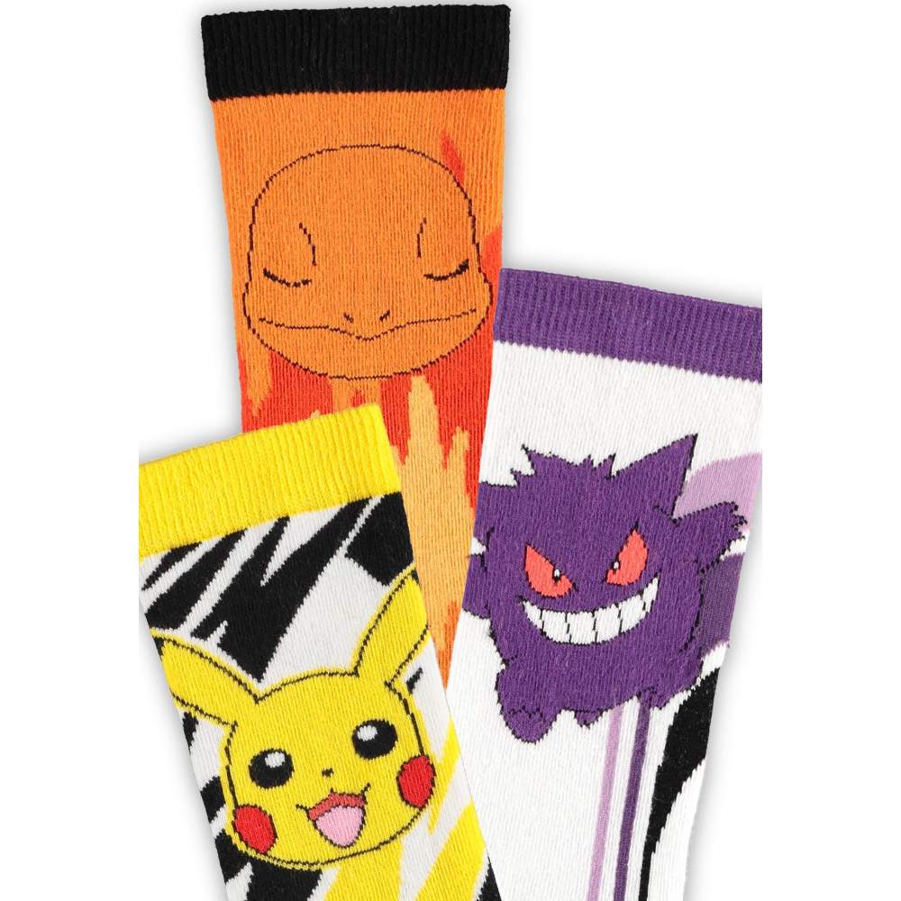 Pokémon - Crew (3Pack) Chaussettes - Multicolore